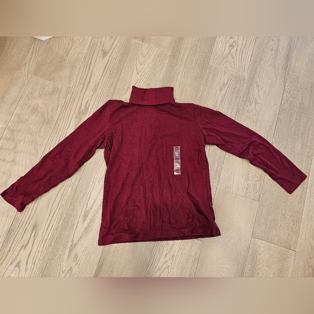 Long Sleeve Burgundy Ladies Turtleneck